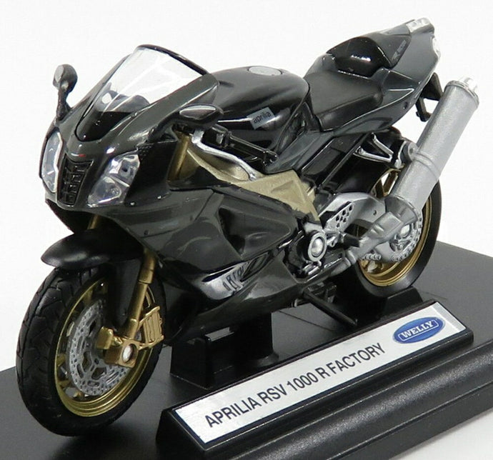 APRILIA RSV 1000R FACTORY 2010 ブラック シルバー/ WELLY 1/18 バイク模型ミニカー