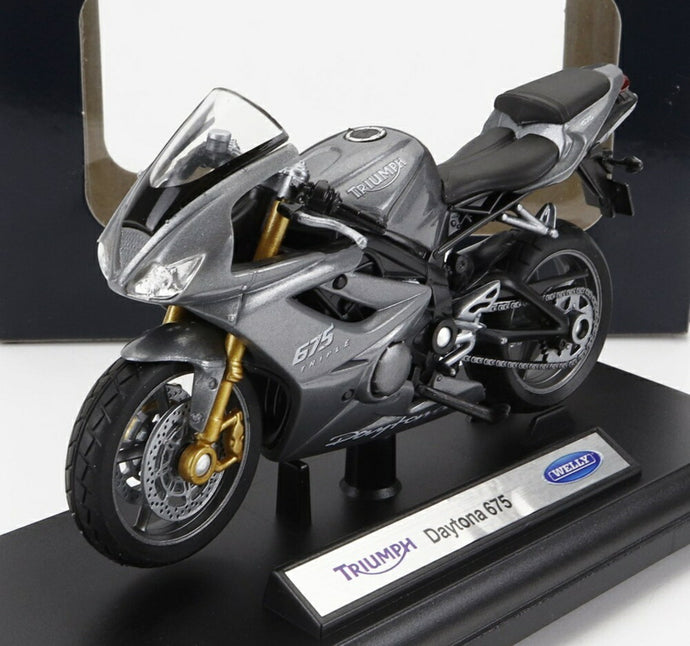 TRIUMPH DAYTONA 675 2016 グレー/ WELLY 1/18 バイク模型ミニカー