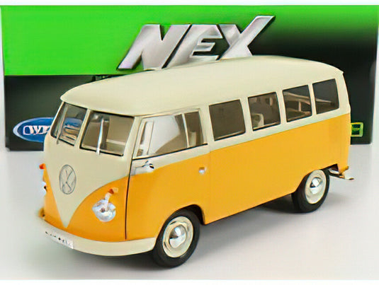 VOLKSWAGEN T1 MINIBUS 1963 WHITE OCHRE/WELLY 1/18ミニカー