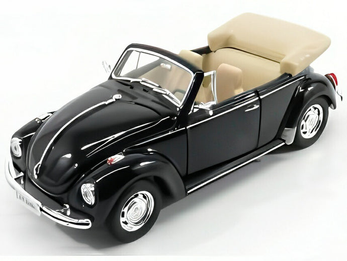【予約】VOLKSWAGEN BEETLE カブリオレ オープン ブラック/ WELLY 1/24 ミニカー