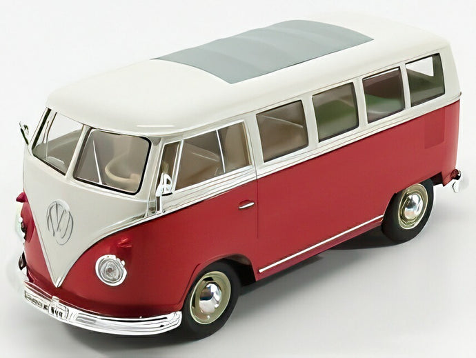 【予約】VOLKSWAGEN T1 ミニバス 1962 レッド/ホワイト/ WELLY 1/24 ミニカー