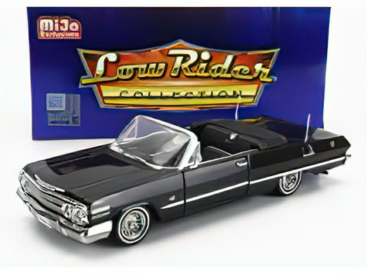 【予約】CHEVROLET IMPALA カブリオレ オープン ローライダー 1963 ブラック/ WELLY 1/24 ミニカー