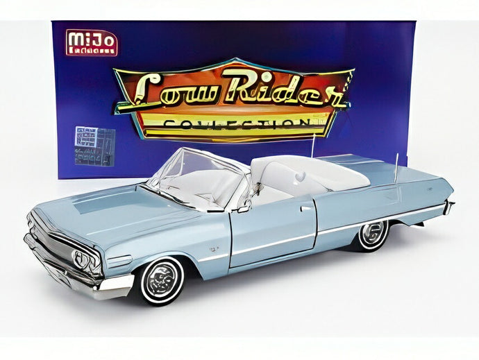 【予約】CHEVROLET IMPALA カブリオレ オープン ローライダー 1963 ライトブルーメタリック/ WELLY 1/24 ミニカー