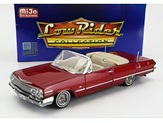 CHEVROLET IMPALA CABRIOLET OPEN LOW RIDER 1963 RED MET/WELLY 1/24ミニカー