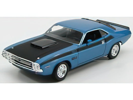 【予約】DODGE CHALLENGER T/A 340 SIX PAK クーペ 1970 ライトブルーメタリック/ブラック/ WELLY 1/24 ミニカー