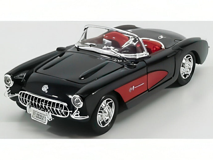 【予約】CHEVROLET CORVETTE スパイダー 1957 ブラック/レッド/ WELLY 1/24 ミニカー