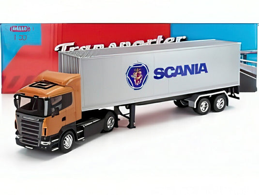 SCANIA R730 V8 トラクタートラック 2011 オレンジ シルバー/ WELLY 1/32 ミニカー