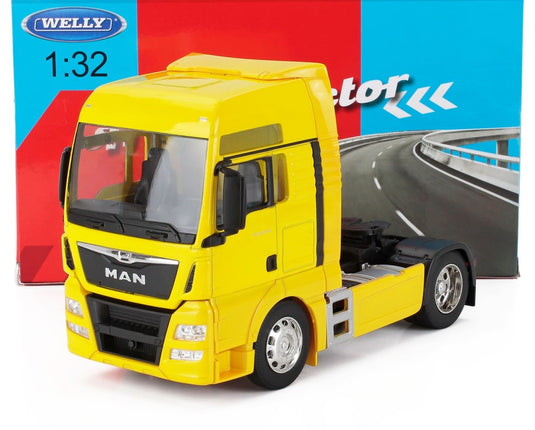 MAN TGX 18 440 XXL TRACTOR TRUCK 2 ASSI 2012 イエロー/ WELLY 1/32 ミニカー