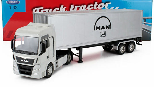 MAN TGX 18.440 XXL トラック 2019 ホワイト シルバー/ WELLY 1/32 ミニカー