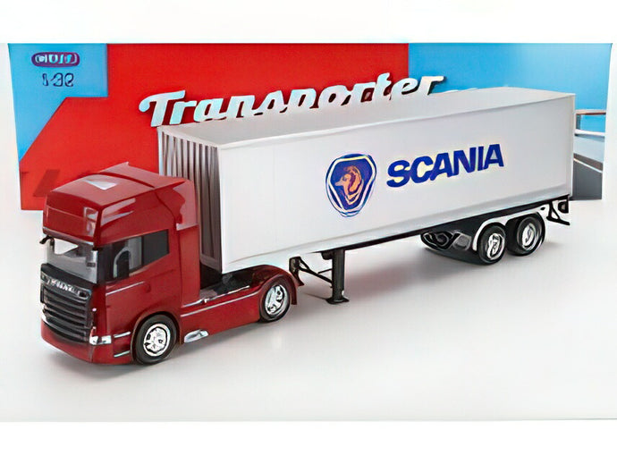 SCANIA  R730 V8 TRUCK CASSONATO 2015  RED SILVER/WELLY 1/32ミニカー