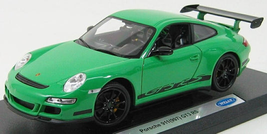 【予約】 Porscheポルシェ 911 997 GT3RS 2010 グリーンブラック / WELLY 1/18 ミニカー