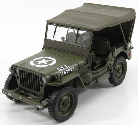 【予約】 Jeepジープ Willysウィリス 1/4 MB USA Armyアーミー Soft Topソフトトップ Closedクローズド 1945 ミリタリーグリーン / WELLY 1/18 ミリタリー