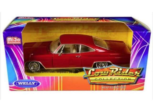1965 シボレー インパラ SS396 クーペ ローライダー メタリックレッド / WELLY 1/24 ミニカー