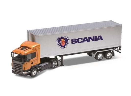 スカニア R470 トラクター & トレーラー オレンジ/シルバー トラック 1/32 / WELLY 1/32 ミニカー