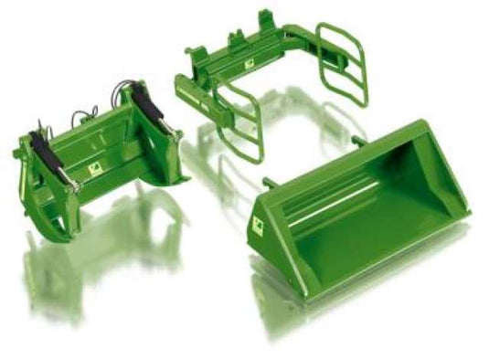 フロントローダーツールセット A - John Deere グリーン グリーン/Wiking 1/32農機 模型