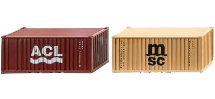 2x 20ft コンテナ / Wiking 1/87 ミニカー 模型