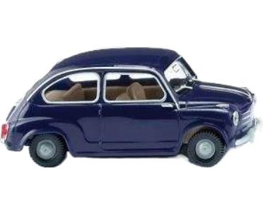 Fiat 600 ダークブルー / Wiking 1/87 建設機械模型 工事車両