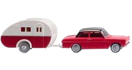 Ford Taunus 12M + キャラバン / Wiking 1/87 建設機械模型 工事車両