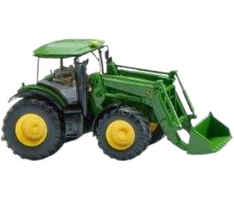John Deere 7260R + フロントローダー トラクタ / Wiking 1/87 建設機械模型 工事車両