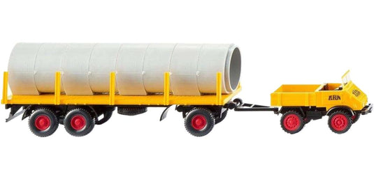 Zublin Unimog U 411 ステークトレーラー トレーラー / Wiking 1/87 建設機械模型 工事車両