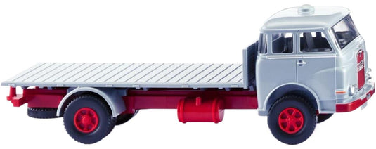 MAN Pausbacke Flatbed truckフラットベッドトラック silver gray トラック 模型 /Wiking 1/87