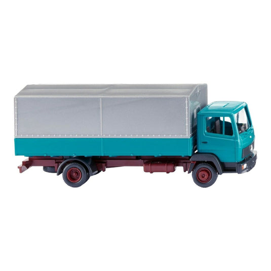 メルセデス・ベンツ LP 814 フラットベッドトラック ターコイズ / Wiking 1/87 ミニカー トラック模型
