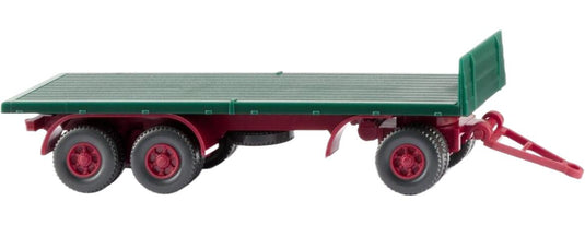 Flatbedフラットベッド trailer moss green トラック 模型 /Wiking 1/87