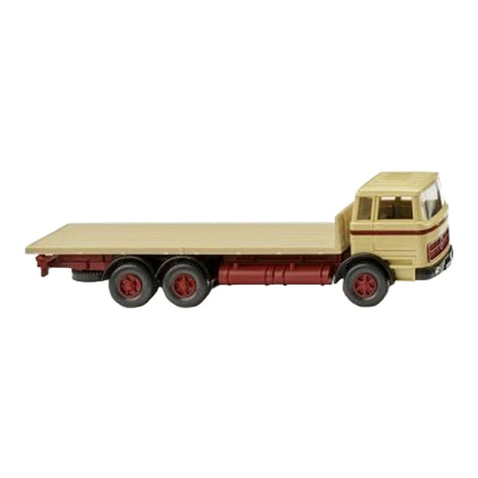 メルセデス・ベンツ フラットベッドトラック グリーンベージュ 1963-67 / Wiking 1/87 ミニカー トラック模型