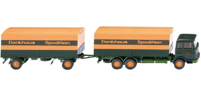 Spedition Denkhaus Mercedes Benz 2223 フラットベッドトレーラートラック トレーラー / Wiking 1/87 建設機械模型 工事車両