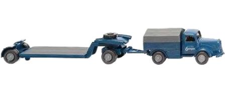Esslingen Transport of heavy machine parts Mercedes Benz L 5000 ローローダートレーラー トレーラー / Wiking 1/87 建設機械模型 工事車両