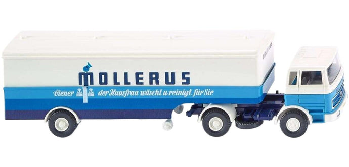Mollerus Mercedes Benz 1620 ボックスセミトレーラー トレーラー / Wiking 1/87 建設機械模型 工事車両