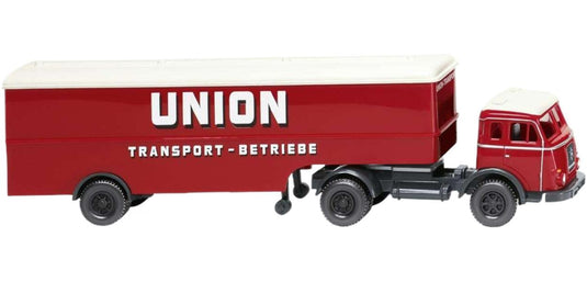 Union Transport Henschel ボックストレーラー トレーラー / Wiking 1/87 建設機械模型 工事車両