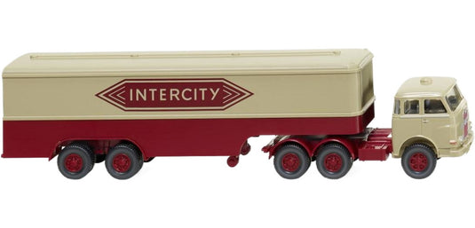 Intercity MAN Pausbacke ボックストレーラー / Wiking 1/87 ミニカー 模型