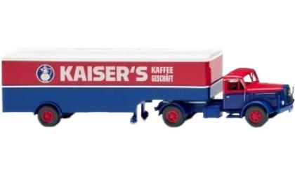 Kaisers Kaffee Henschel ボックスセミトレーラー / Wiking 1/87 建設機械模型 工事車両
