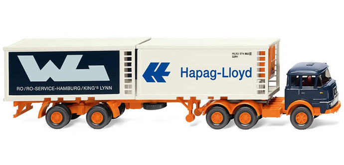 Krupp 806 Hapag-Lloyd & WL 冷蔵コンテナ付き トラック / WIKING 1/87 建設機械模型 工事車両