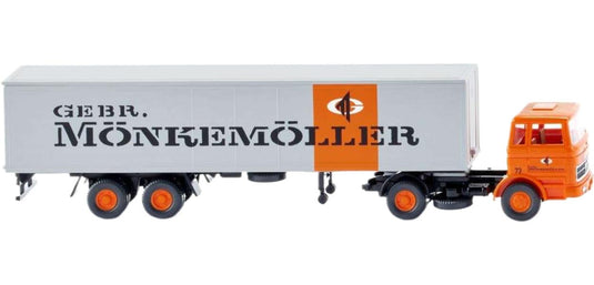 Monkemoller Mercedes Benz 1620 ボックスセミトレーラー トレーラー / Wiking 1/87 建設機械模型 工事車両