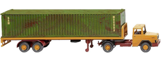 Magirus Deutz フラットプラットフォームセミトレーラー トレーラー / Wiking 1/87 建設機械模型 工事車両