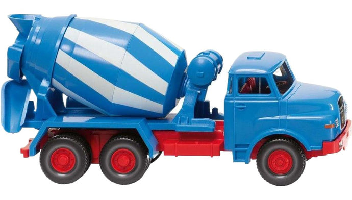 MAN コンクリートミキサー ブルーホワイト ミキサー / Wiking 1/87 建設機械模型 工事車両