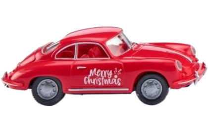 Porscheポルシェ 356 クリスマス仕様 レッド スポーツカー 模型 ダイキャスト モデル / Wiking 1/87 ミニカー 模型