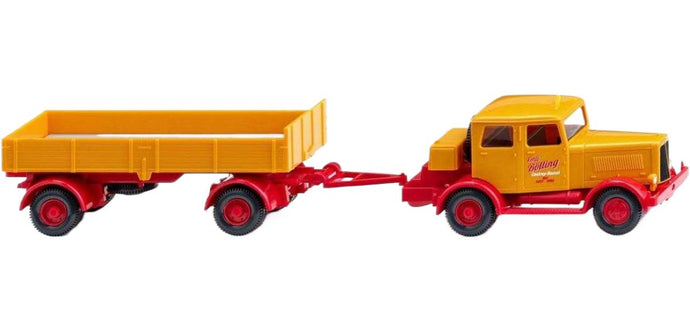 Bolling Hanomag プラットフォームトレーラー トレーラー / Wiking 1/87 建設機械模型 工事車両