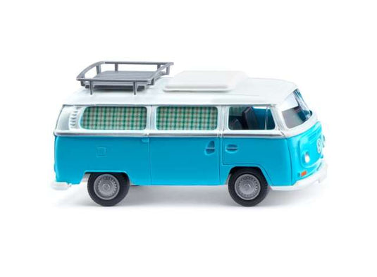 フォルクスワーゲン キャンピングバス アイスブルー/ホワイト ワーゲン ヘルパ / Wiking 1/87 ミニカー