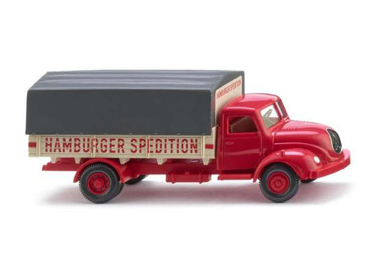 マギルス 荷台付トラック ハンブルク運送 レッド 働く車 ヘルパ 1/87 ミニカー / Wiking 1/87 ミニカー