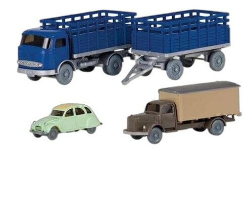 Set 77 Citroen 2CV + Mercedes Benz L/ Wiking 1/87  模型 ミニカー