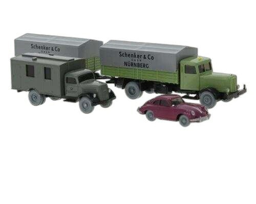 Set 97 Hanamog HD5N プラットフォームトラック +/ Wiking 1/87  模型 ミニカー