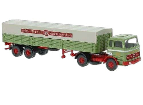 Gerhard Wandt Mercedes Benz 1620 プラットフォームセミトレーラー / Wiking 1/87 建設機械模型 工事車両