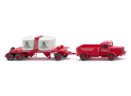 ビュッシング 8000 ケミカルトレーラー Rosenkranz レッド 働く車 1/87 / Wiking 1/87 ミニカー