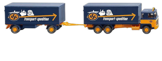 ASG Scania 111 ボックストレーラートレイン 045703/ Wiking 1/87  模型 ミニカー
