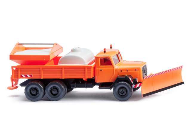 マギルス ミュニシパル ウィンターサービス フラットベッドトラック オレンジ/ Wiking  1/87 ミニカー