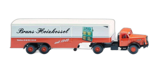 Bruns Henschel ボックス セミトレーラー 051326/ Wiking 1/87  模型 ミニカー