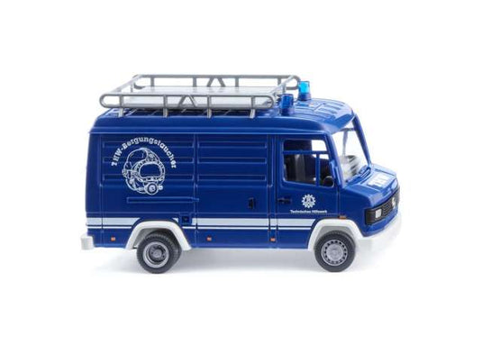 THW ドイツ技術支援隊 パネルバン メルセデス 507 D ブルー 働く車 1/87 / Wiking 1/87 ミニカー